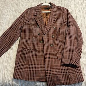 Torrid Plaid Knit Blazer Jacket Sz 2x Lined Office Preppy